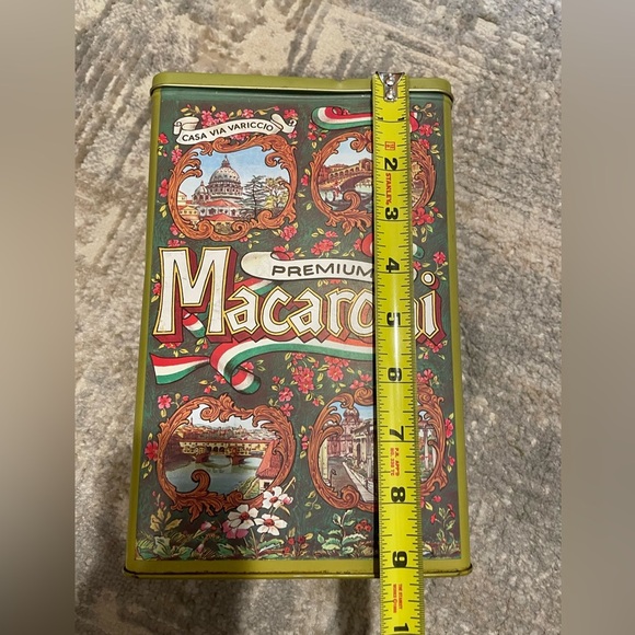 Vintage Casa Via Variccio Premium Macaroni Metal Tin Antique Pasta Graphic - Picture 11 of 13